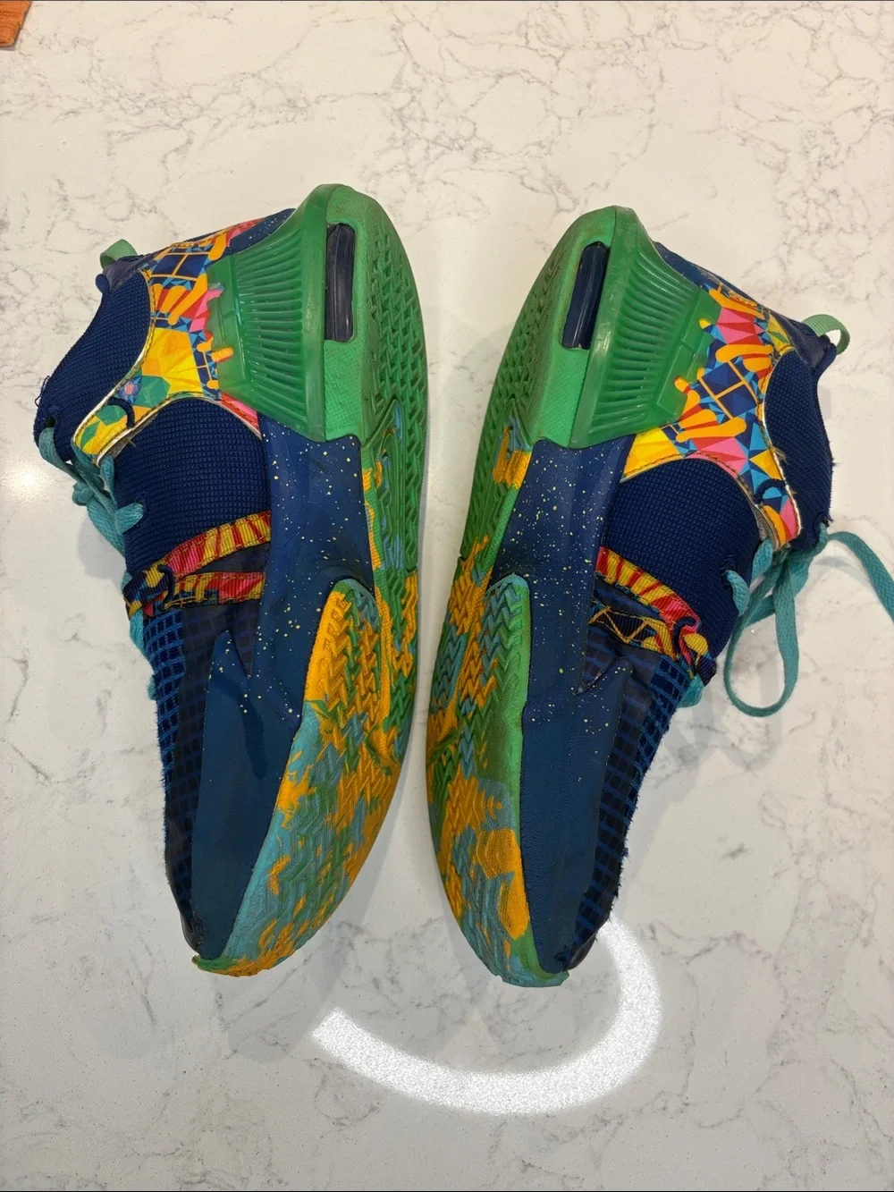 Nike Kids Navy Blue Sneakers with Teal Laces